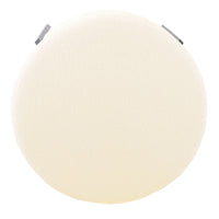 Joe Round Ottoman Footstool, Black Metal, Plush Cream Sherpa 28 Inch -BM334419