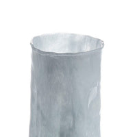 Quia Tall Decorative Vase, Rough Body, Pale Blue Blown Glass 14 Inch -BM334544