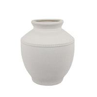 Modern Decorative Flower Vase, Textured White Ceramic 16 Inch -BM334836