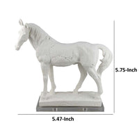 Omio Accent Figurine, Realistic Horse Statue, 16 Inch White Resin -BM334939