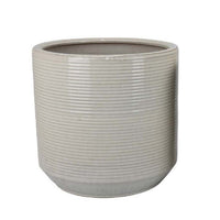 Gloria Round Planter Set of 2, Textured White Ceramic 15 14 Inch -BM335043