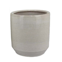Gloria Round Planter Set of 2, Textured White Ceramic 15 14 Inch -BM335043