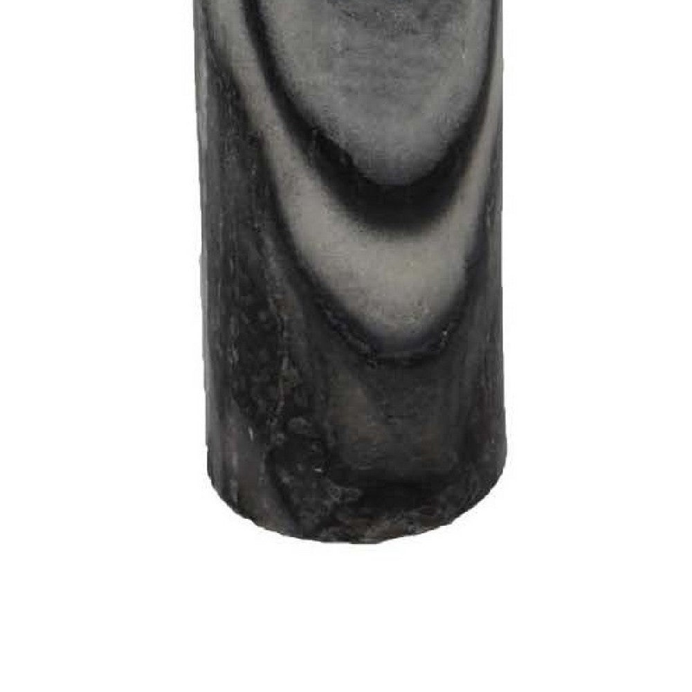 Danny Tall Accent Vase, Natural Stone Pattern Gray Marble 14 Inch -BM335067