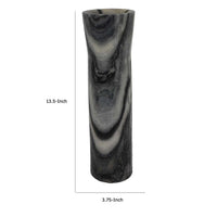 Danny Tall Accent Vase, Natural Stone Pattern Gray Marble 14 Inch -BM335067