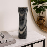 Danny Tall Accent Vase, Natural Stone Pattern Gray Marble 14 Inch -BM335067