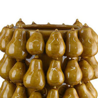 Salina Accent Vase, Pear Shaped Drop Accents, Mustard Yellow Ceramic -BM335088
