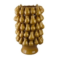 Salina Accent Vase, Pear Shaped Drop Accents, Mustard Yellow Ceramic -BM335088