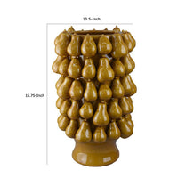 Salina Accent Vase, Pear Shaped Drop Accents, Mustard Yellow Ceramic -BM335088