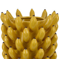 Joseph Accent Vase with Tiered Banana Accents, Yellow Ceramic 17 Inch -BM335100