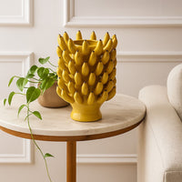 Joseph Accent Vase with Tiered Banana Accents, Yellow Ceramic 17 Inch -BM335100