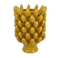 Joseph Accent Vase with Tiered Banana Accents, Yellow Ceramic 17 Inch -BM335100