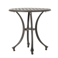 Outdoor End Table, Lattice Top, 19 Inch, Bronze Aluminum Curved Legs -BM335125