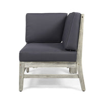 Hoye Modular Outdoor Corner Chair, Dark Gray, Weathered White -BM335126
