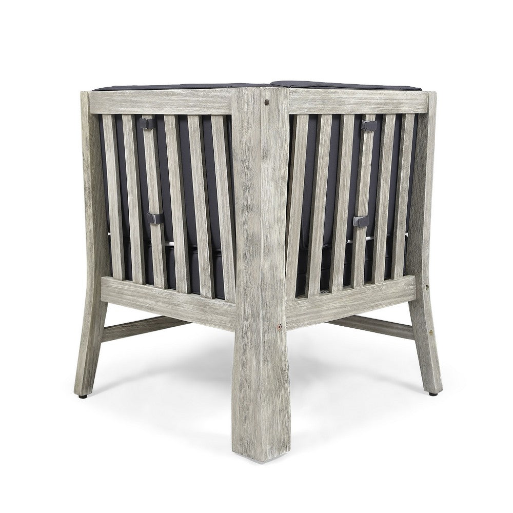Hoye Modular Outdoor Corner Chair, Dark Gray, Weathered White -BM335126