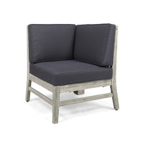Hoye Modular Outdoor Corner Chair, Dark Gray, Weathered White -BM335126