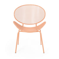 Elie Outdoor Chairs Set of 2, Wing Mesh Curved Back, Orange Iron Frame -BM335156