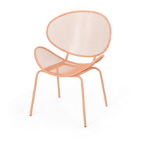 Elie Outdoor Chairs Set of 2, Wing Mesh Curved Back, Orange Iron Frame -BM335156