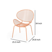 Elie Outdoor Chairs Set of 2, Wing Mesh Curved Back, Orange Iron Frame -BM335156