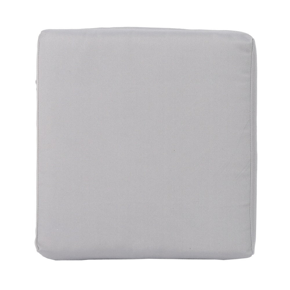 Outdoor Ottoman, 16 Inch Square Gray Woven Frame with Plush Cushion -BM335168