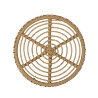 Laine Outdoor Side End Table, 20 Inch Round Top, Brown Rope Woven Base -BM335169