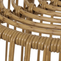 Laine Outdoor Side End Table, 20 Inch Round Top, Brown Rope Woven Base -BM335169