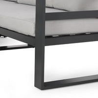 Devy 2pc Outdoor Left and Right Arm Sofa Set, White, Gray Metal -BM335170