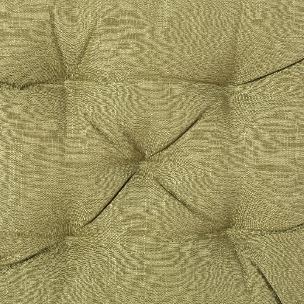 16 Inch Outdoor Chair Cushion, Olive Green Tufted Cushion with Ties -BM335171
