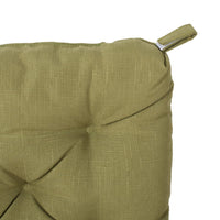 16 Inch Outdoor Chair Cushion, Olive Green Tufted Cushion with Ties -BM335171