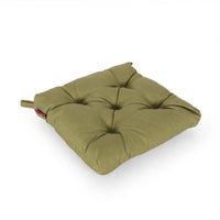 16 Inch Outdoor Chair Cushion, Olive Green Tufted Cushion with Ties -BM335171