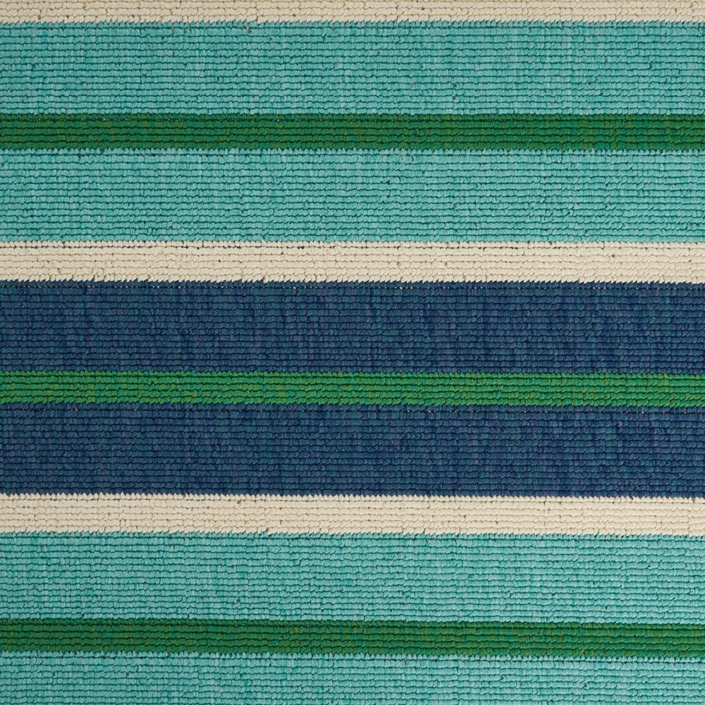 Dian 5 x 8 Outdoor Small Area Rug, Striped Pattern, Blue Green Woven -BM335177