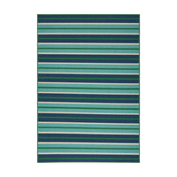 Dian 5 x 8 Outdoor Small Area Rug, Striped Pattern, Blue Green Woven -BM335177