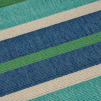Dian 5 x 8 Outdoor Small Area Rug, Striped Pattern, Blue Green Woven -BM335177
