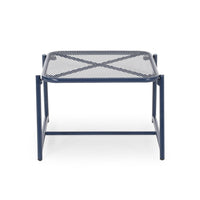 Kery Outdoor Side End Table, 20 Inch Mesh Top, Navy Blue Sled Base -BM335179