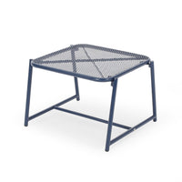 Kery Outdoor Side End Table, 20 Inch Mesh Top, Navy Blue Sled Base -BM335179