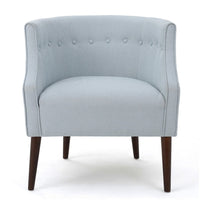 Fenny Accent Club Chair, Tapered Birch Wood Legs, Blue Button Tufted -BM335194