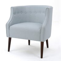 Fenny Accent Club Chair, Tapered Birch Wood Legs, Blue Button Tufted -BM335194