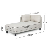 Selly Chaise Lounger with Soft Shape, Modern Light Beige Fabric -BM335217