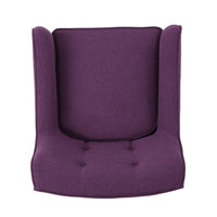 Felix Accent Armchair, Splayed Birch Wood Legs, Button Tufted Purple -BM335218