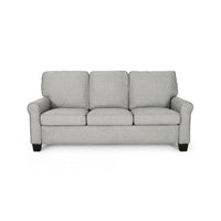 Danny 3 Seater Sofa, Modern Light Gray Fabric and Plush Seats, 76 Inch -BM335219