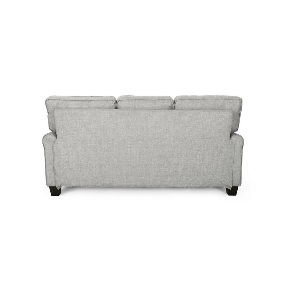 Danny 3 Seater Sofa, Modern Light Gray Fabric and Plush Seats, 76 Inch -BM335219