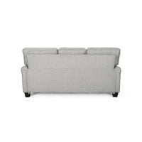Danny 3 Seater Sofa, Modern Light Gray Fabric and Plush Seats, 76 Inch -BM335219