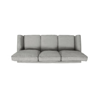 Danny 3 Seater Sofa, Modern Light Gray Fabric and Plush Seats, 76 Inch -BM335219