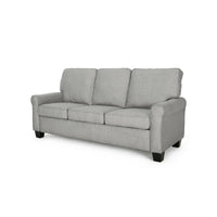 Danny 3 Seater Sofa, Modern Light Gray Fabric and Plush Seats, 76 Inch -BM335219