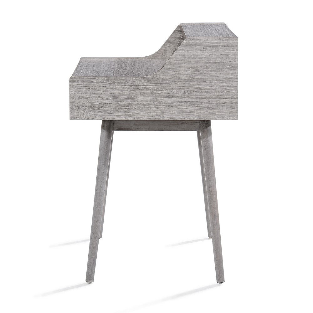 Modern Study Desk w Drawer and 2 Small Cubbies, 35 Inch Oak Gray Wood -BM335255