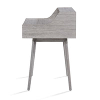 Modern Study Desk w Drawer and 2 Small Cubbies, 35 Inch Oak Gray Wood -BM335255