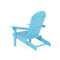 Outdoor Adirondack Chair, Slatted Back, Blue Foldable Wood Frame -BM335263