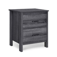 Nightstand Dresser, 2 Storage Drawers, 23 Inch, Modern Dark Gray -BM335277