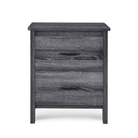 Nightstand Dresser, 2 Storage Drawers, 23 Inch, Modern Dark Gray -BM335277