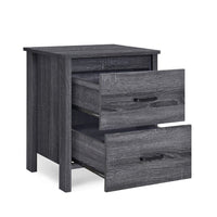 Nightstand Dresser, 2 Storage Drawers, 23 Inch, Modern Dark Gray -BM335277