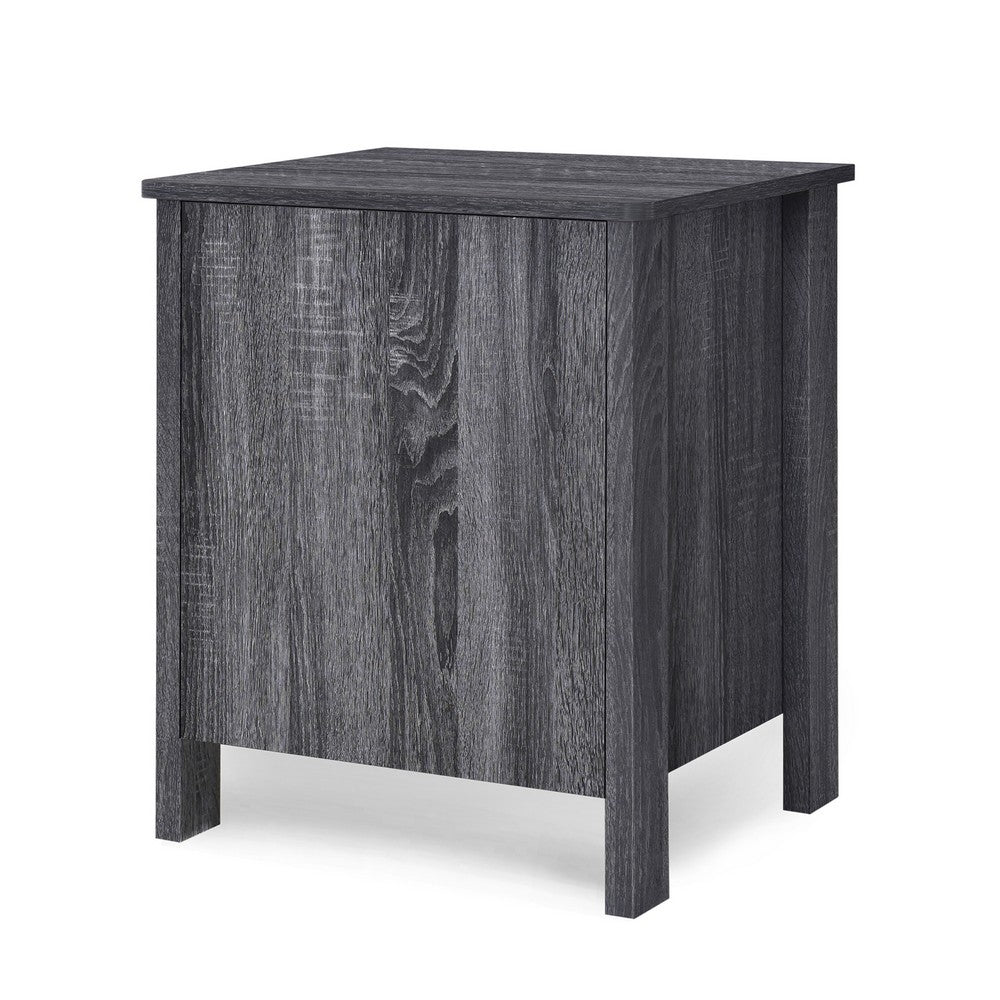 Nightstand Dresser, 2 Storage Drawers, 23 Inch, Modern Dark Gray -BM335277